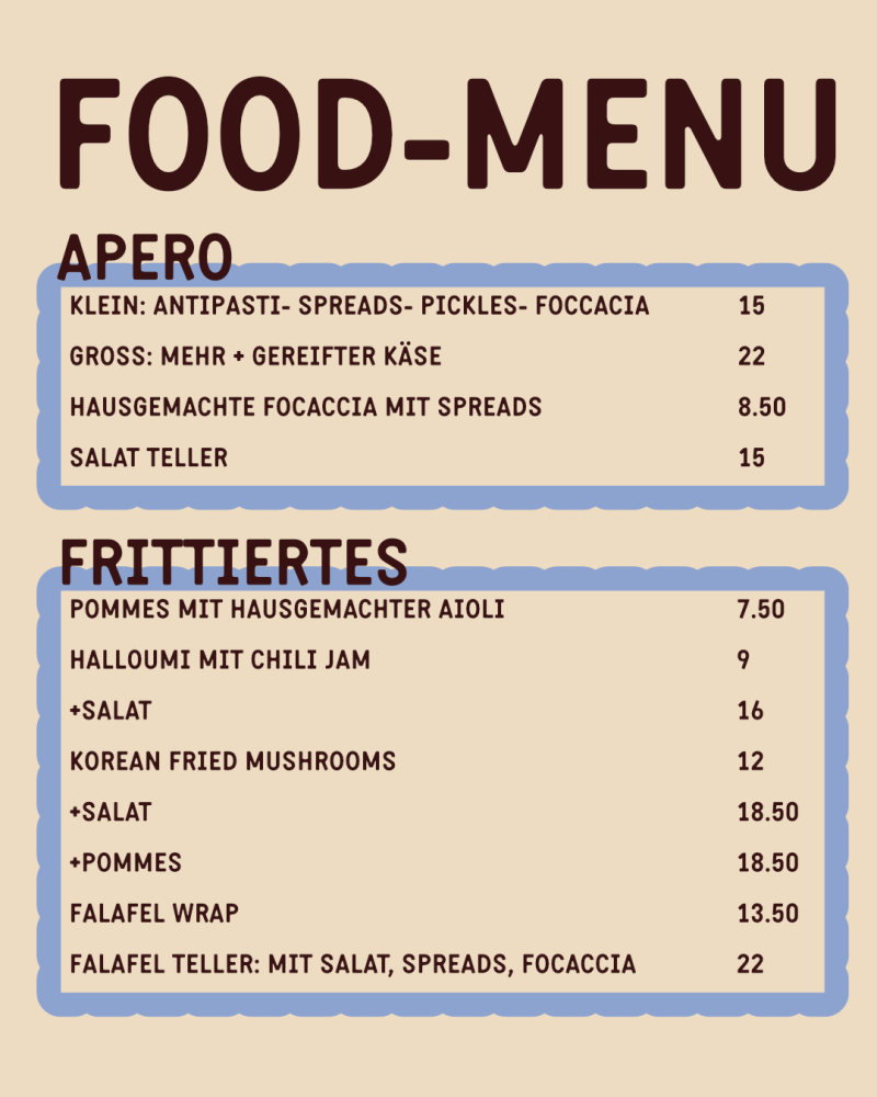 food menu